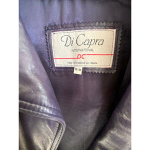 Di Capra Purple Leather Jacket with Gold Buttons - Size Medium